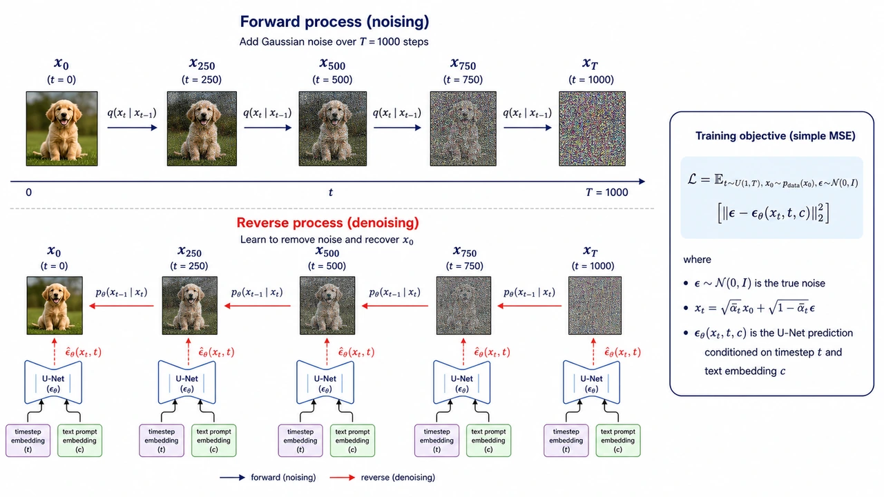 Diffusion Model Forward & Reverse Process