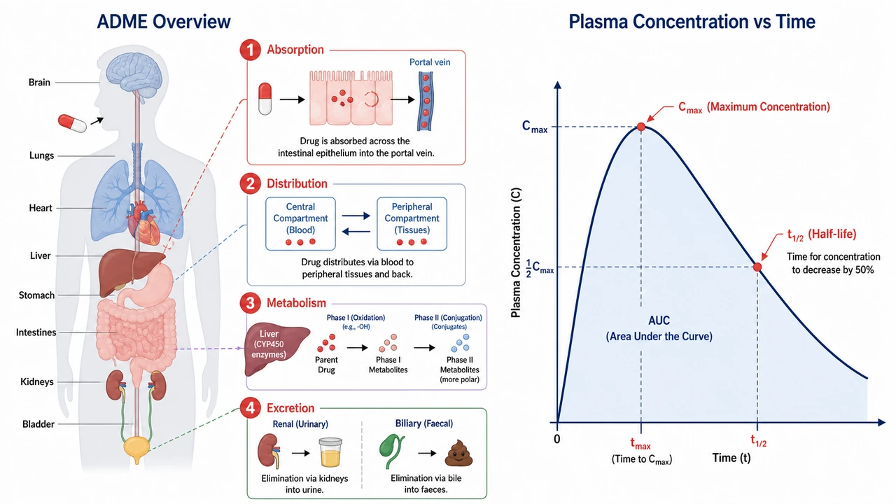 Drug Pharmacokinetics β ADME Diagram